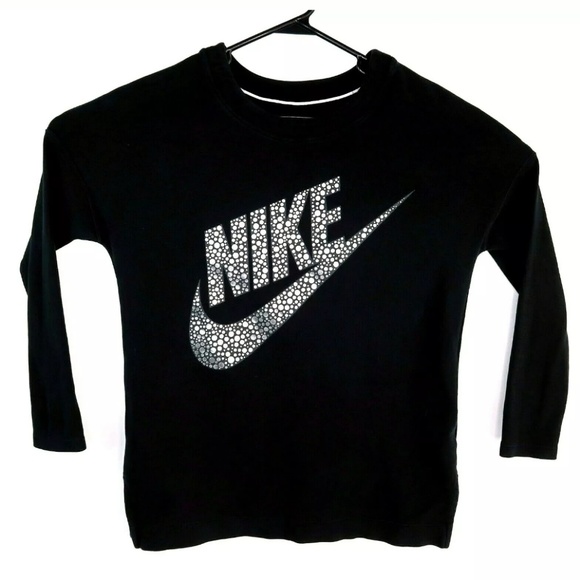 nike womens metallic logo crew neck tee